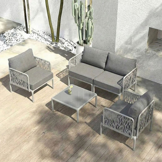 Hoya – set da giardino di design con divano, poltrone e tavolino