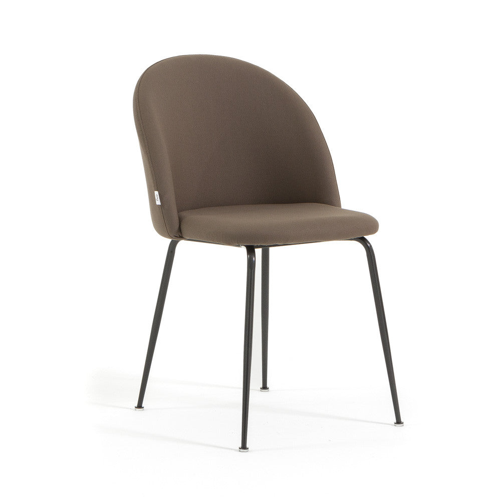 Sara – sedia in ecopelle con gambe in metallo